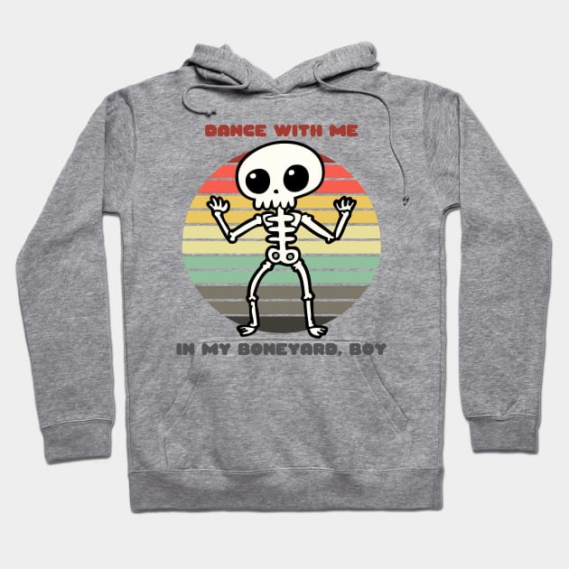 Sunset Skeleton / Dance With Me in My Boneyard, Boy Hoodie by nathalieaynie